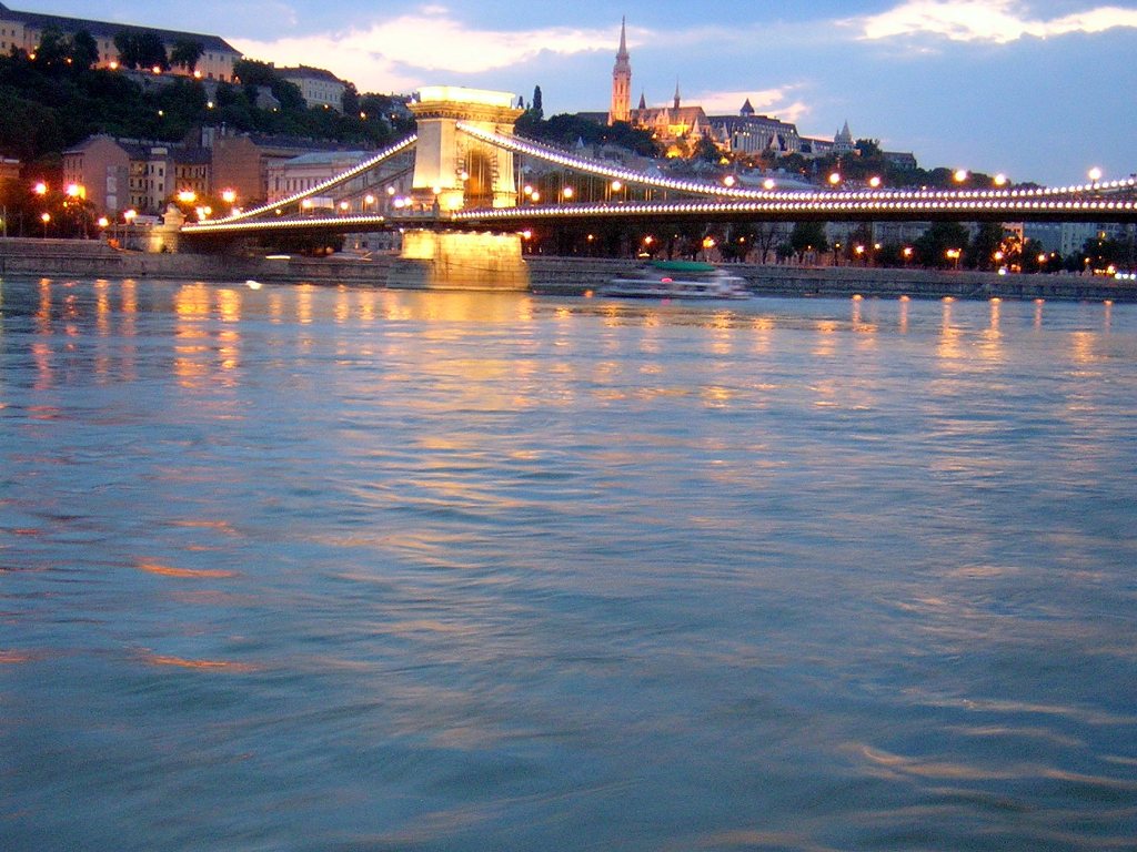 Vista notturna da Pest -Night view from Pest